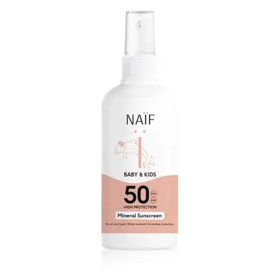 Naif Baby & Kids Mineral Sunscreen SPF 50 napvédő spray gyermekeknek 100 ml