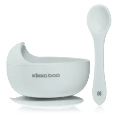 Kikkaboo Silicone Bowl with Spoon szilikon tálka kanállal 4 m+ Blue 2 db