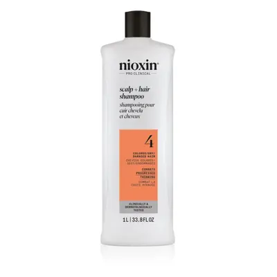 Nioxin System 4 Scalp + Hair Shampoo finom állagú sampon a festett és károsult hajra 1000 ml