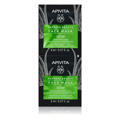 Apivita Express Beauty Moisturizing Face mask Aloe felfrissítő hidratáló maszk az arcra 2x8 ml