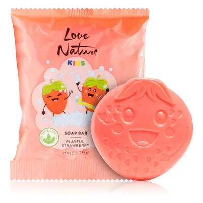 Oriflame Love Nature Kids Playful Strawberry tisztító kemény szappan a gyermek bőrre 75 g