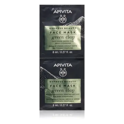 Apivita Express Beauty Cleansing Face Mask Green Clay tisztító és kisimító arcmaszk zöld agyagga