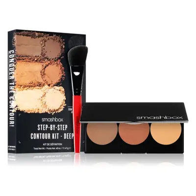 Smashbox Step By Step Contour Kit Púderes highlight és kontúr paletta ecsettel árnyalat Medium/D