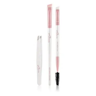 Luvia Cosmetics Prime Vegan Brow Kit Szemöldökformázó készlet Candy (Pearl White / Rose) 3 db