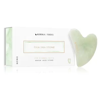 KORIKA Tools Gua Sha Green Jade Stone masszázs szegédeszköz az arcra 1 db