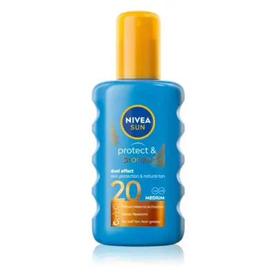 NIVEA SUN Protect & Bronze intenzív napozó spray SPF 20 200 ml