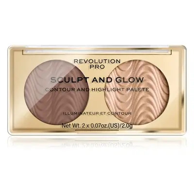 Revolution PRO Sculpt And Glow Púderes highlight és kontúr paletta árnyalat Savanna Nights 2x2 g