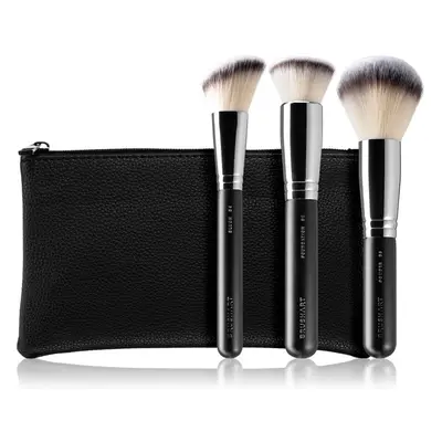 BrushArt Professional Full Face brush set with makeup pouch Ecsetkészlet táskával Black