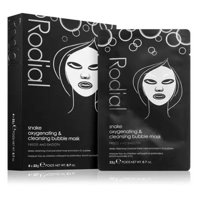 Rodial Snake Oxygenating & Cleansing Bubble Sheet Masks antioxidáns fátyolmaszk 4 db