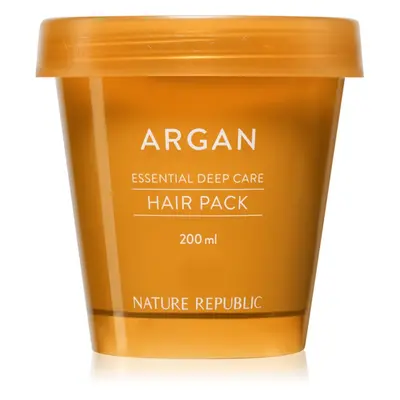 NATURE REPUBLIC Argan Essential Deep Care Hair Pack hidratáló és tápláló maszk a károsult hajra 