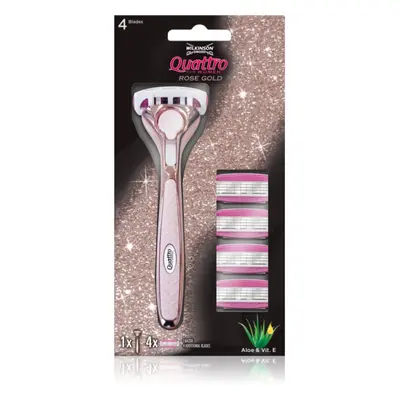 Wilkinson Sword Quattro for Women Rose Gold női borotva tartalék pengék 4 db 1 db