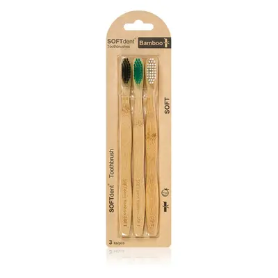 SOFTdent Bamboo Soft - 3 pack bambuszos fogkefe 3 db