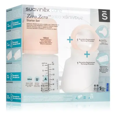 Suavinex Zero Zero Starter Set ajándékszett gyermekeknek születéstől kezdődően A Adaptable Flow 