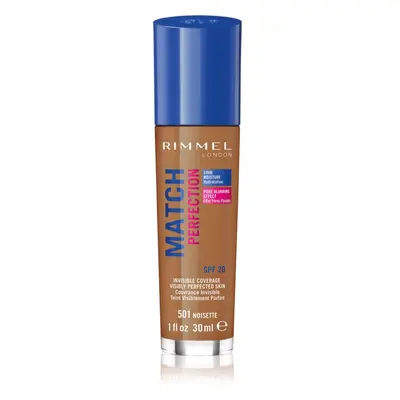 Rimmel Match Perfection folyékony make-up SPF 20 árnyalat 501 Noisette 30 ml