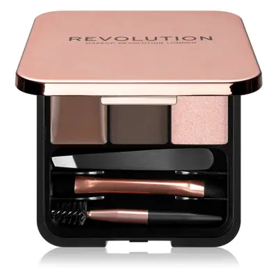 Makeup Revolution Brow Sculpt Kit szett a tökéletes szemöldökért árnyalat Dark 2.2 g