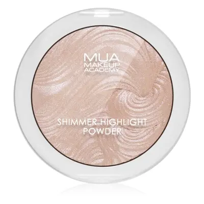 MUA Makeup Academy Shimmer kompakt púderes élénkítő arcra árnyalat Pink Shimmer 8 g