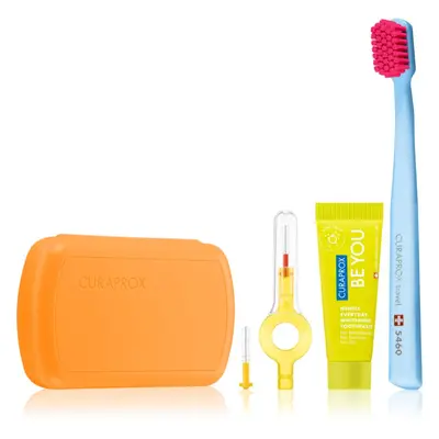 Curaprox Travel Set utazó szett kozmetikumokra Orange(fogakra, nyelvre és ínyre)