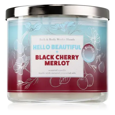 Bath & Body Works Hello Beautiful + Black Cherry Merlot illatgyertya 411 g