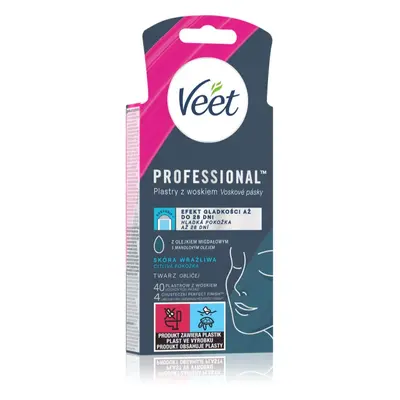 Veet Professional szőrtelenítő viasz csík az érzékeny arcbőrre 40 db