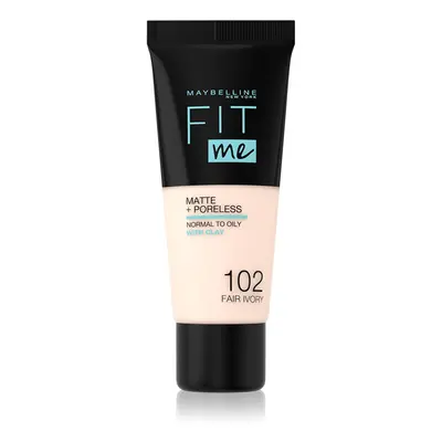 Maybelline Fit Me! Matte+Poreless pórusösszehúzó és mattító alapozó normál és olajos bőrre árnya