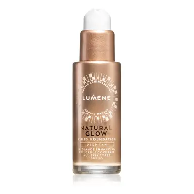 Lumene Natural Glow élénkítő make-up a természetes hatásért SPF 20 árnyalat 5 Deep Tan 30 ml