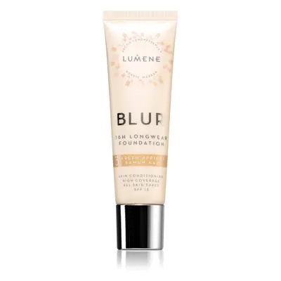 Lumene Blur 16h Longwear tartós alapozó SPF 15 árnyalat 3 Fresh Apricot 30 ml