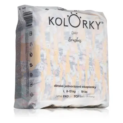 Kolorky Day Brushes eldobható ÖKO pelenkák L méret 8-13 Kg 19 db