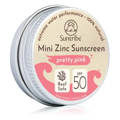 Suntribe Mini Zinc Sunscreen ásványi védőkrém arcra és testre SPF 50 Pretty Pink 15 g