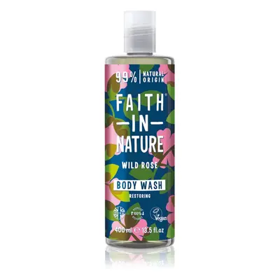 Faith In Nature Wild Rose természetes tusoló gél a bőrréteg megújítására 400 ml