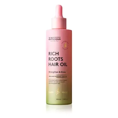 delhicious RICH ROOTS AMLA & ROSEMARY HAIR OIL hidratáló és nyugtató olaj száraz, viszkető fejbő