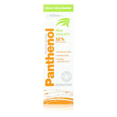 MedPharma Panthenol 10% Sensitive intenzíven hidratáló testápoló tej regeneráló hatással 230 ml