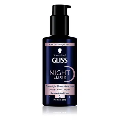 Schwarzkopf Gliss Night Elixir öblítést nem igénylő elixír a töredezett hajvégekre 100 ml