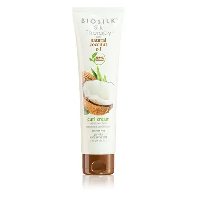 Biosilk Silk Therapy Natural Coconut Oil hajkrém a hullámos és göndör hajra 148 ml