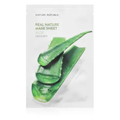 NATURE REPUBLIC Real Nature Aloe Mask Sheet hidratáló gézmaszk nyugtató hatással 23 ml