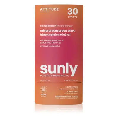 Attitude Sunly Sunscreen Stick ásványi napozó krém stift SPF 30 Orange Blossom 60 g