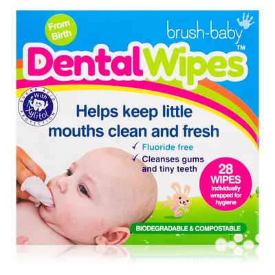 Brush Baby DentalWipes kendők a fogakra gyermekeknek 6 db