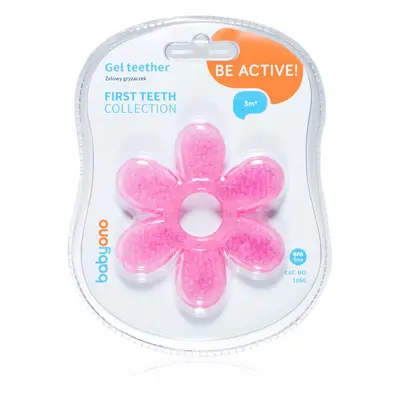 BabyOno Be Active Gel Teether rágóka Flower Pink 1 db