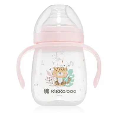 Kikkaboo Savanna Cup with Silicone Spout bögre fogantyúval 6 m+ Pink 240 ml