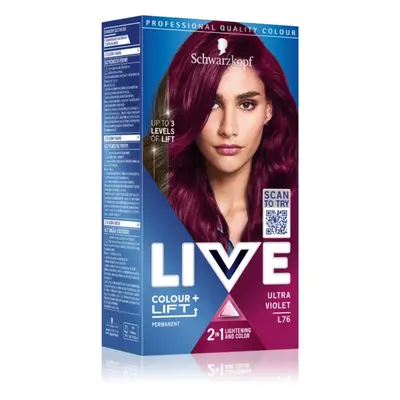 Schwarzkopf LIVE Colour + Lift tartós hajfesték árnyalat L76 Ultra Violet 1 db