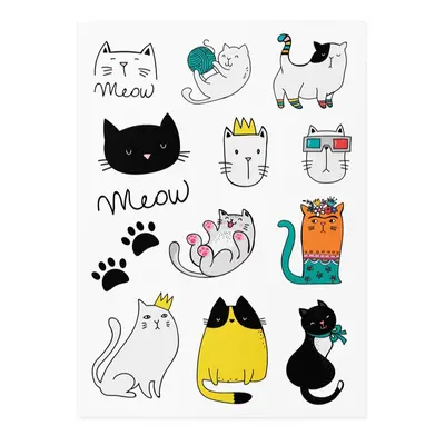 TATTonMe Temporary Tattoos Cats tetoválás gyermekeknek vízálló 1 db