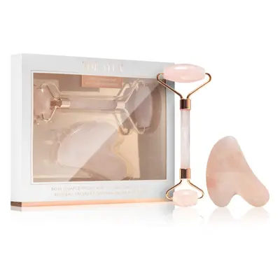 Zoë Ayla Rose Quartz Facial Roller And Gua Sha Tool ajándékszett (az arcra)