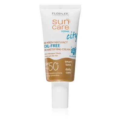 FlosLek Laboratorium Sun Care Derma City BB mattító BB krém nem tartalmaz olajat SPF 50+ 30 ml