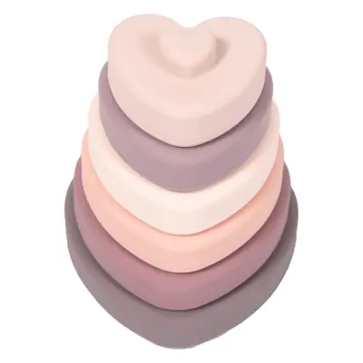 Bo Jungle B-Silicone Stacking Hearts toronyépítő játék 1 db