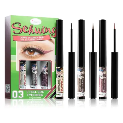 theBalm Schwing® Liquid Eyeliner Trio hosszan tartó folyékony szemceruza 3x1,7 ml