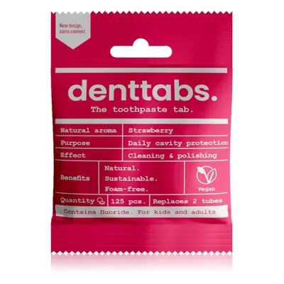 Denttabs Brush Teeth Tablets Kids with Fluoride fluoridos fogkrém tablettákban gyermekeknek Stra