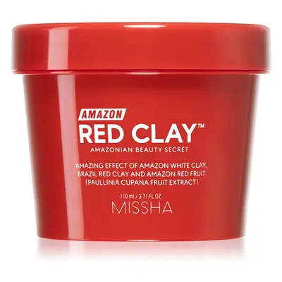 Missha Amazon Red Clay™ pórusösszehúzó tisztító arcmaszk a túlzott faggyú termelődés ellen agyag