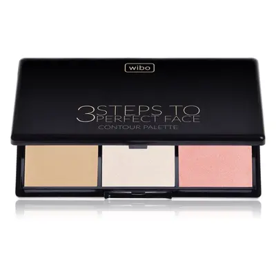 Wibo 3 Steps To Perfect Face Light Púderes highlight és kontúr paletta az arcra 10 g