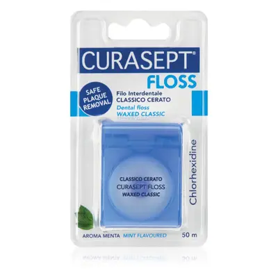 Curasept Dental Floss Waxed Classic viaszolt mentolos fogselyem antibakteriális adalékkal 50 m