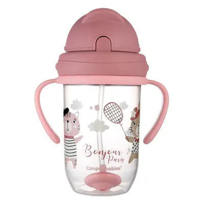 Canpol babies Bonjour Paris Cup bögre szívószállal Pink 270 ml