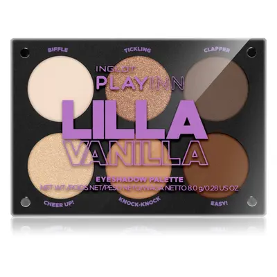 Inglot PlayInn Eyeshadow Palette szemhéjfesték paletta árnyalat Lilla Vanilla 7,4 g